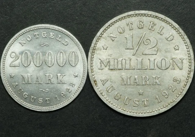 NOTGELD: 200000 & 1/2 Million Mark 1923. INFLATION - FREIE & HANSESTADT HAMBURG.