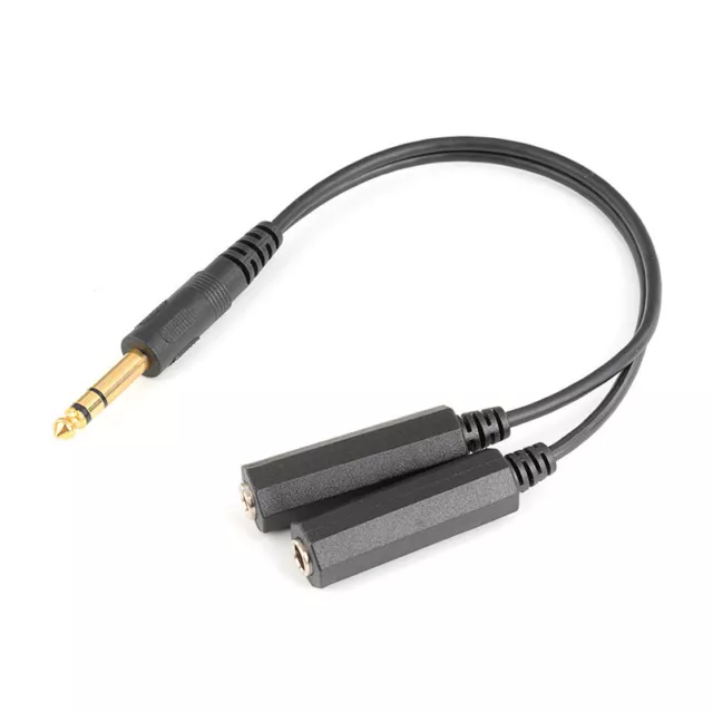 6.35mm Male to Dual Female 6.35mm TRS Stereo Y Splitter Adapter Audio Cable 30CM