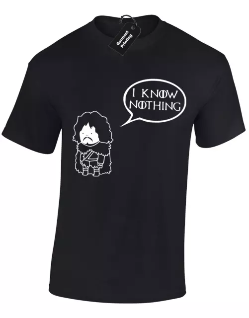 I Know Nothing Mens T Shirt Funny Game Of Jon Snow Thrones Design Top S - 5Xl