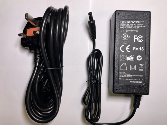 REPLACEMENT AC ADAPTER Model SAWA-01-483 12V 5A £16.50 - PicClick UK