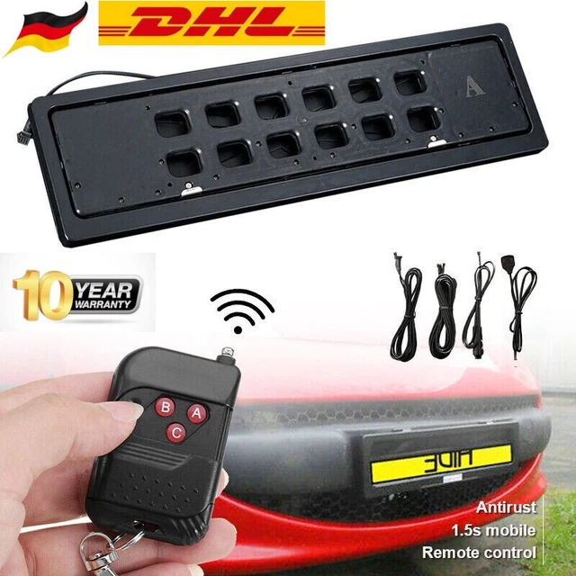 Hide-Away Flip Number Plate Holder Bracket Electric Stealth License Plate Frame