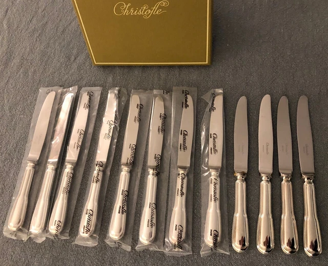 Lot De 12 Couteaux à Poisson SFAM - Modèle Filet Chinon - Métal Argenté - Occasion