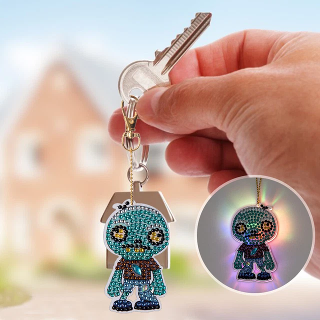 Cartoon Diamond Painting Keychain DIY Luminous Key Ring Pendant (DSK047) Fr 2