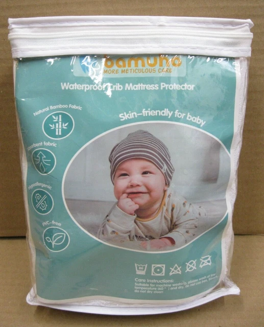 Protector de colchón de cuna impermeable BAMUHO ~ tela de bambú natural ~ ¡NUEVO!