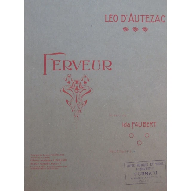 D'AUTEZAC Léo Ferveur Chant Piano 1920