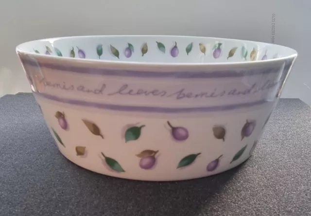 Marks & Spencer Berries And Leaves Large Serving Fruit Bowl New
