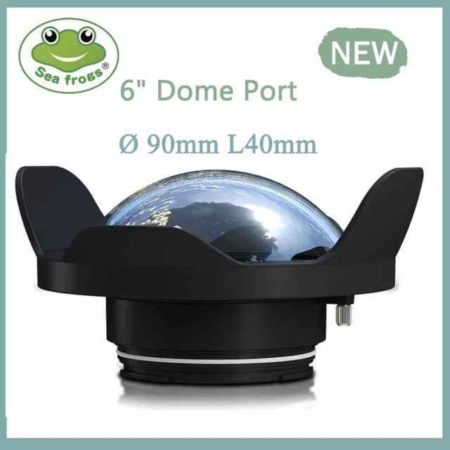 Seafrogs WA-005-B 6" inch Wide Angle Dry Dome Port for Canon waterproof case