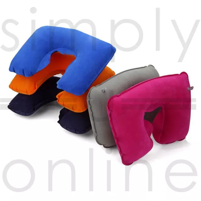 Inflatable Travel Neck & Head Pillow Flight Rest Support Cushion