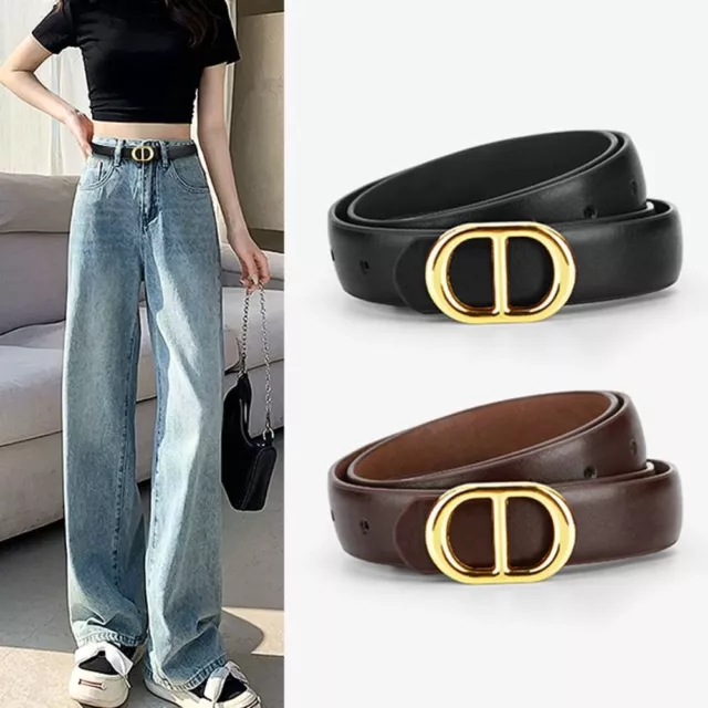 Luxury Design Leather Waistband Versatile Jeans Belt