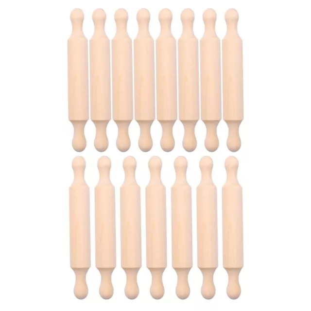 15 Pieces Wooden  Rolling Pin 6 Inches Long Kitchen Baking Rolling Pin Small WN8