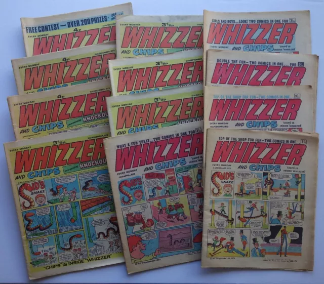 Whizzer and Chips comic 1973 x 12 GD to VG