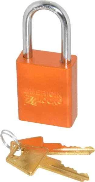 American Lock Keyed Alike Lockout Padlock 1-1/2" Shackle Clearance, 1/4" Shac...