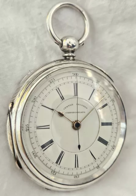Fusee Pocket Watch Chronograph Dr Stop Silver (FULL WORK ORDER) *1887* London