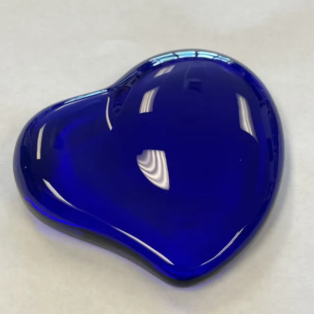 Tiffany & Co. Elsa Peretti Cobalt Blue Glass Heart Paperweight