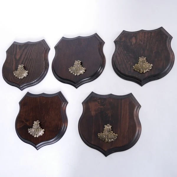 5x Wappenschilder Jabalí Af 19cm Escudo de Trofeo Hoja de Roble Portada Pequeño