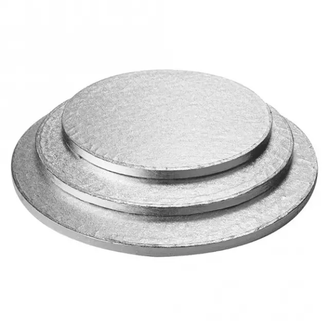 12mm Round & Square Silver Cake Board Drum Base - Wedding Birthday Parties