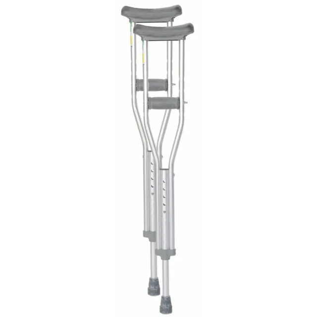 Underarm Crutches - Height Adjustable, Lightweight, Non-Slip, Comfortable, PAIR