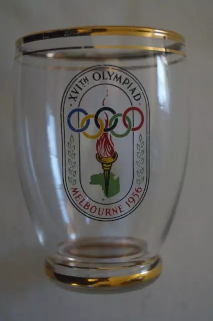 Olympic Games Collectable 1956 Melbourne Official Logo Olympic Glass 3