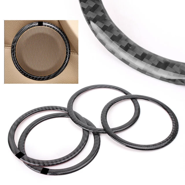 2xCarbon Fiber Door Speaker Loud Cover Sticker Trim For BMW E90 3 Series E84 X1