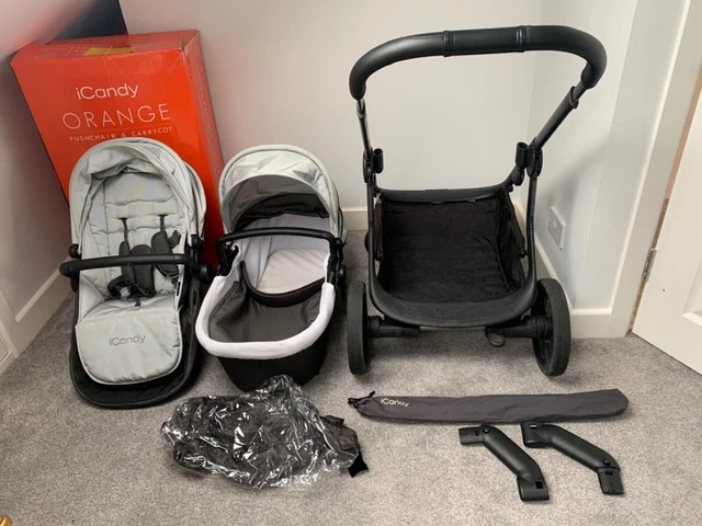 iCandy orange pram set, black/silver, in good condition, collection London SE9