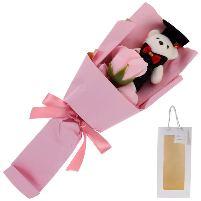 2 pezzi mazzo di laurea in plastica mazzo di fiori profumato
