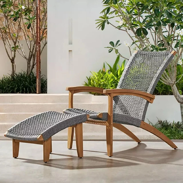 Member’s Mark Teak & Rope Adirondack (Chair with Stool) Member’s Mark Teak & Rope Adirondack (Chair with Stool)