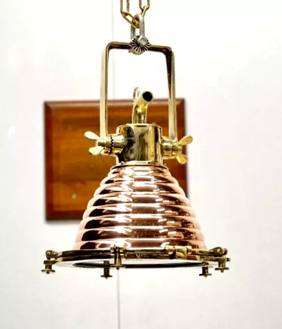 NAUTICAL NEW BRASS Copper Hanging Pendant Medium Cargo Wiska