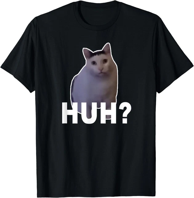 NEW LIMITED Huh?? Cat Meme Funny Design Gift Idea T-Shirt S-3XL
