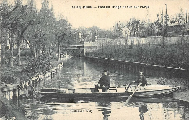 Cpa 91 Athis Mons Triage Bridge And Barley View