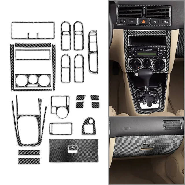 10pcs For VW Golf 1999-04 Carbon Fiber Center Console Interior Trim