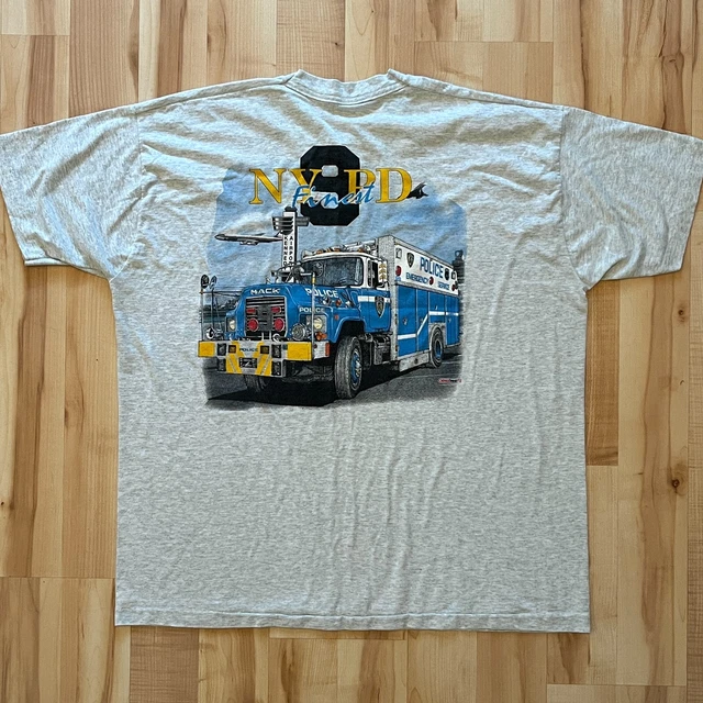 Vintage 90s NYPD Police Truck 9 New York City Police Graphic T Shirt XXL RARE