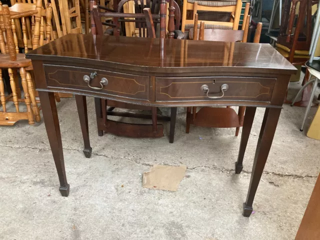 Vintage Antique Style Console Hall Dressing Table Desk 2 Lockable Drawers & Key