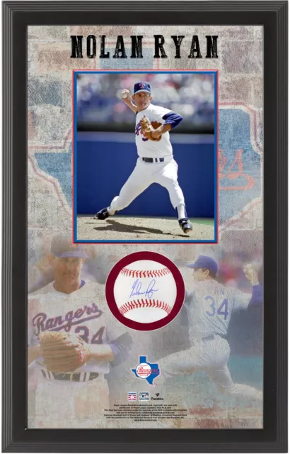 Nolan Ryan Texas Rangers Autographed Baseball Shadow Box