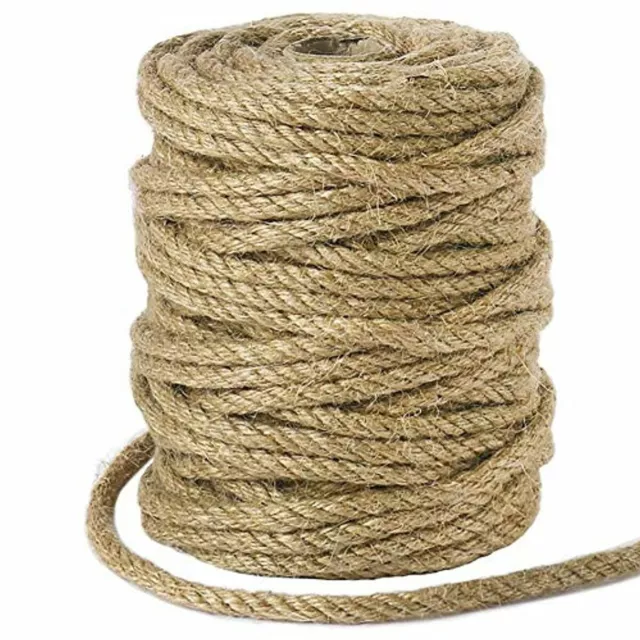 5MM JUTE ROPE, 98 Feet Natural Twisted Jute Macrame Cord for Garden, Gifts,  DIY £13.30 - PicClick UK