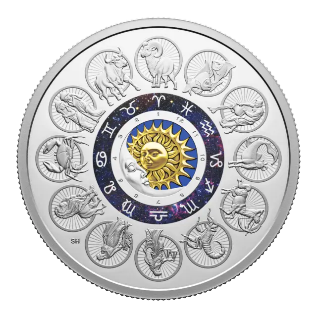 2024 Canada Signs of the Zodiac 2 oz Silver Colorized Proof Coin