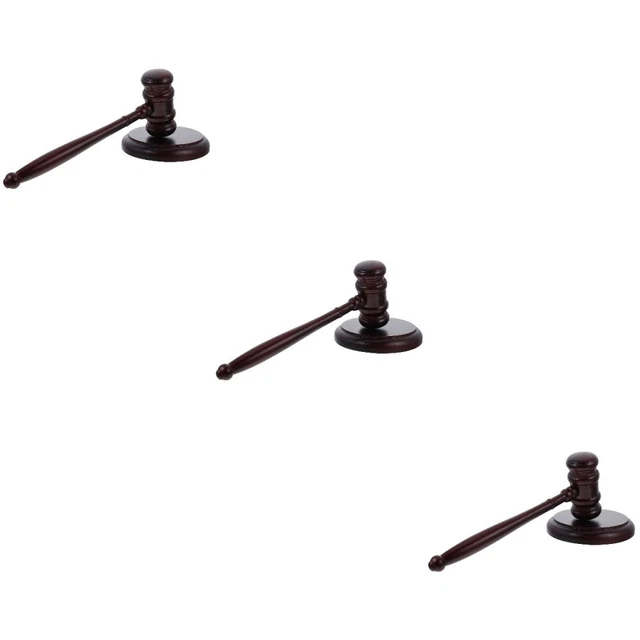 3 Sets Court Judge Hammer Round Hammer Sound Block Judge Toy Cosplay Work