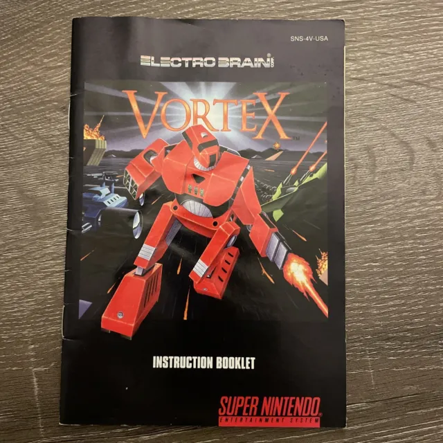 Vortex Super Nintendo SNES Instruction Booklet Manual ONLY