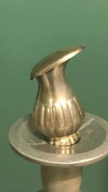 Antique Silver Plate Wine Decanter Bottle Stopper Pourer w/Lid Cover Broken Cork