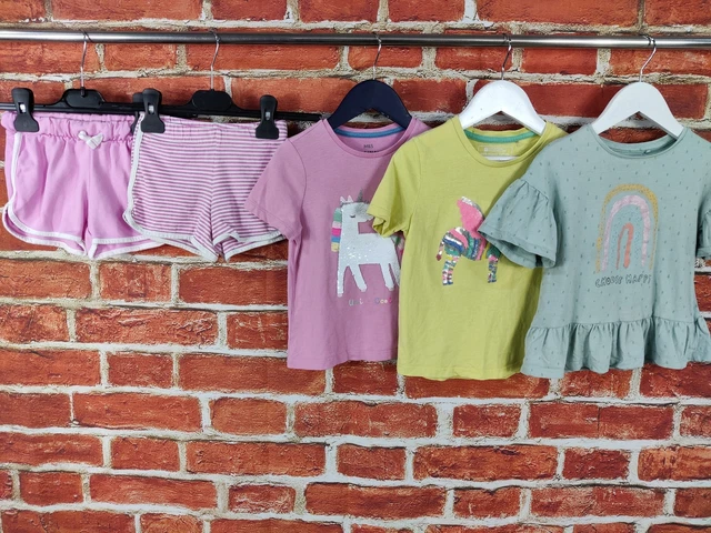GIRLS BUNDLE AGE 3-4 YEARS NEXT M&S etc CASUAL SHORTS TOP T-SHIRT UNICORN 104CM