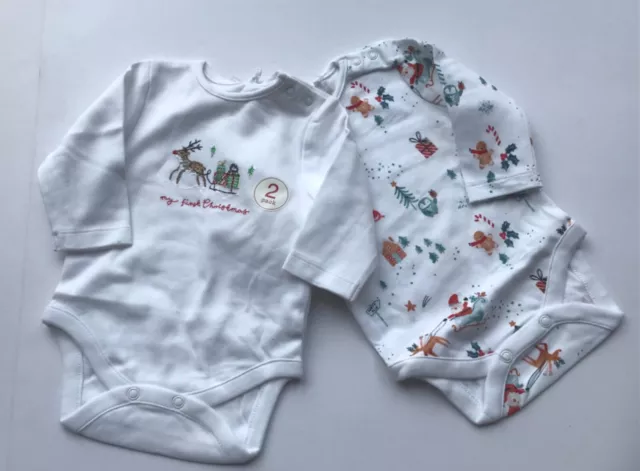 Next Baby My First Christmas 2 Pack Bodysuits *BNWT*