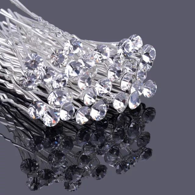 Bridal Wedding Prom Czech Crystal Rhinestones Hair Pins Hair Sticks Clips