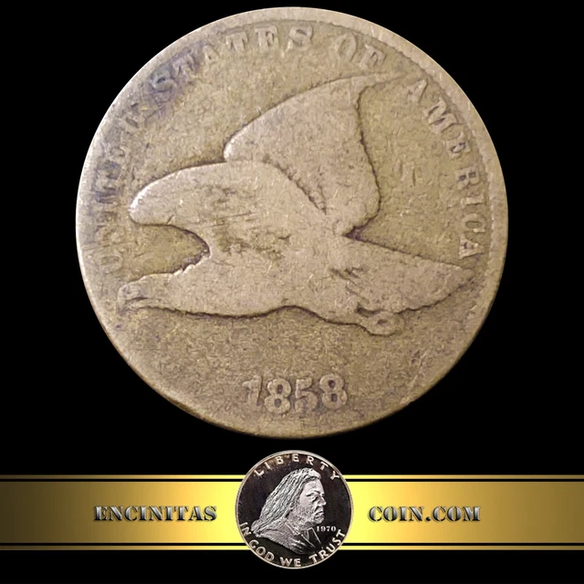 Circulated 1858 FLYING EAGLE CENT US Coin Copper-Nickel 003