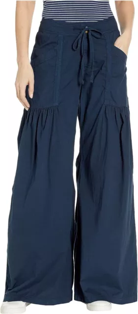 XCVI Womens Willow Wise Leg Pant Stretch Anchor Navy Size XL