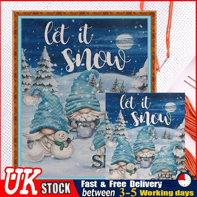 UK Christmas Goblin Full Cross Stitch 11CT Cotton Thread DIY Counted Embroidery