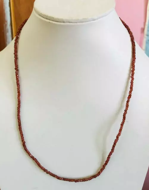 Natürlich Ryolite Granat Facettierte Perlen 3x3MM 35.6cm Perlen Halskette
