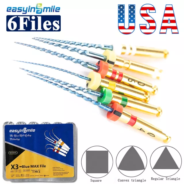 6pc Endodontic Endo Rotary Files Dental NITI Files 25MM &Path files EASYINSMILE