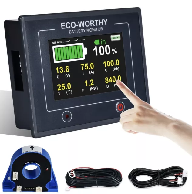 0-100V Digital LCD Batterie Monitor Berührbarer Kapazität Voltmeter Analyser