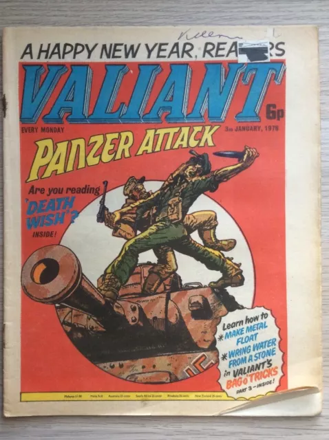 Valiant 3/1/76 Captain Hurricane, Adam Eterno, One-Eyed Jack IPC Comic