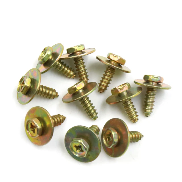 10Pz 6 x 21.5mm Vite Acciaio Inossidabile per Paraurti Auto Targa