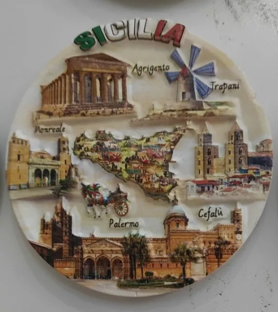 CALAMITA MAGNETE Magnet da Frigo Fridge SOUVENIR Sicilia Sicily Palermo Messina